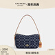 蔻馳（COACH）新款奧萊女士女包經(jīng)典標志丹寧布牛仔KAILEY單肩包通勤 IM/丹寧藍色/天然色