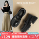 ZHR樂福鞋女百搭輕便學(xué)院風(fēng)單鞋女春秋時尚厚底女鞋 AH555 黑色 37 
