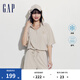Gap女裝夏季涼感透氣連帽修身短袖連體衣時(shí)尚短褲430392 米色 M (165/84A) 亞洲尺碼