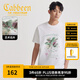 卡賓（CABBEEN）【多層印繡】涼感短袖T恤夏季新款休閑百搭上衣彩色刺繡花卉 漂白色02（舒適版型） L /175/50