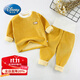 迪士尼（Disney）兒童保暖內衣套裝寶寶秋衣秋褲秋冬加絨男女睡衣加厚嬰兒衣服春秋 高腰加絨保暖--黃色 73cm 16斤左右 6個(gè)月