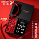 紀(jì)思梵（CHEESEFAN）輕奢耳釘女耳環(huán)一套禮盒七夕情人節(jié)生日禮物送女友 時(shí)尚款白金色耳釘+項(xiàng)鏈