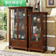 脂匠閣酒柜實(shí)木客廳展示柜單雙門(mén)紅酒柜展示柜家用邊柜仿古 主圖款