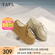 他她（TATA）厚底休閑毛毛鞋女鞋棕色牛皮加絨單鞋棉鞋冬新款CFN02DM4 杏色（仿毛里） 36