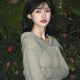 DAVEY MODE法式慵懶風(fēng)翻領(lǐng)一字肩氣質(zhì)女2025秋冬新款炸街露肩毛衣女 栗色 M 90-100