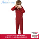Aimer kids愛(ài)慕兒童暖尚男孩男童秋冬雙層中厚護(hù)膝針織保暖打底長(zhǎng)褲 深紅色 150