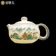 金鑲玉羊脂玉瓷西施壺中國(guó)風(fēng)陶瓷泡茶壺喝茶水壺功夫茶具家用單壺