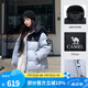 駱駝羽絨服女冬季新款熱反射升溫保暖加厚連帽面包服短款外套 734CA6B605B4幻影黑/以太藍 有袖標 L