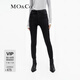 MO&Co.冬解構(gòu)高腰彈性黑色修身顯瘦牛仔褲小腳褲MBC4JENT19 牛仔黑色-第2批 S 26