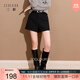 三彩2025冬季新款收腰休閑短褲小A闊腿褲靴褲顯瘦百搭簡(jiǎn)約氣質(zhì)S