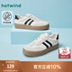 熱風(fēng)（Hotwind）德訓(xùn)鞋男鞋2025年春季新款男士時尚復(fù)古休閑平底鞋拼色百搭板鞋男 88米黑 40 250mm