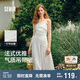 森馬（Semir）連衣裙女簡約度假風(fēng)吊帶裙2025夏法式收腰高級感長裙107425114040