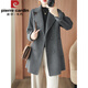 皮爾卡丹（pierre cardin）25秋冬短款高端雙面羊絨大衣女休閑新款羊毛大衣女西服呢外套 灰 L