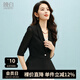 晚白小個(gè)子短款西裝外套女2025年早秋洋氣時(shí)尚收腰顯身材百搭薄款西服 黑色 2XL