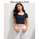 ABERCROMBIE & FITCH【多色亨利領(lǐng)】女裝25夏新款經(jīng)典小麋鹿修身短袖T恤KI139-5271 海軍藍(綠色小麋鹿) S (165/92A)