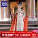 羅蒙兒童漢服中秋季女童唐裝中國風(fēng)女孩古裝畢業(yè)演出服 敦煌綠 110