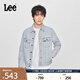 Lee商場同款25新品標(biāo)準(zhǔn)版翻領(lǐng)磨邊設(shè)計(jì)淺藍(lán)色男牛仔夾克外套休閑 淺藍(lán)色 L