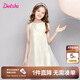 笛莎（DEESHA）童裝兒童女童2025夏季新款中大童法式繡花網(wǎng)紗輕禮服裙公主裙 米白 160