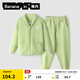 蕉內（Bananain）絨絨500E兒童睡衣男女童半邊絨大童寶寶家居服套裝加絨保暖秋冬季 【煥新款】果綠 110