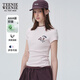 Teenie Weenie【抑菌】小熊短袖T恤女2025年夏季新款活力清新純色刺繡圓領(lǐng)T恤女
