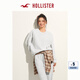 HOLLISTER24春秋款經(jīng)典小海鷗抓絨落肩衛(wèi)衣女裝KI352-4218 灰色 M (165/92A)