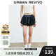 UR2025夏季新款女裝休閑假兩件層次感抽繩短褲UYU650031 墨藍(lán) S