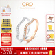 CRD克徠帝【現(xiàn)貨閃發(fā)】 水波排戒18K玫瑰金排鉆戒指鉆戒群鑲女戒 18K金玫瑰金鉆石排戒共約10分