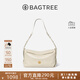 BAGTREE【明星同款】包包樹(shù)奶盒包植鞣皮單肩斜挎腋下通勤Hobo枕頭女士包 皎月白-中號【磁吸拉鏈款】 高級小眾