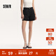 森馬（Semir）休閑褲女簡(jiǎn)約小心機直筒褲ins潮夏季小個(gè)子時(shí)尚翻邊短褲百搭 黑色90001 M