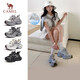 駱駝（CAMEL）【銀月】老爹鞋女撞色厚底休閑鞋 L24A255753W 銀色(透網(wǎng)) 38