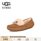 UGG秋季女士時(shí)尚舒適平底圓頭溢毛邊飾休閑便鞋樂(lè )福鞋1166754 CHE | 栗色 37
