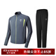 馬孔多（macondo）跑步套裝男女款防風(fēng)加絨針織外套針織加絨長(cháng)褲運動(dòng)套裝 未來(lái)灰+黑色 男 XL