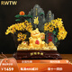RWTW財(cái)福安泰招財(cái)貓擺件發(fā)財(cái)樹中式客廳玄關(guān)酒柜裝飾品喬遷新居禮物 36cm WM財(cái)福安泰彩繪色 約37*18*