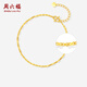 周六福5G黃金手鏈女足金字母鏈七夕生日禮物計(jì)價(jià)A0713813約1.66g16+3cm