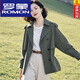 羅蒙（ROMON）2025年春季新款常規款寬松外套女小個(gè)子休閑綠色外穿氣質(zhì)風(fēng)衣外套 綠色 【顯瘦大方】【有里布】 XL 【建議115-130斤】