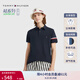 TOMMY HILFIGER【輕柔感】25夏季男高級撞色短袖/【輕奢感】鑲邊翻領(lǐng)商務(wù)T恤POLO 【織帶袖邊】藏青色DW5 L （推薦：150-165斤）