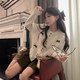 凡小如韓系小香風(fēng)針織衫女春秋2025年新款毛衣開衫外套溫柔風(fēng)小個子上衣 燕麥色 均碼 【建議80-120斤】