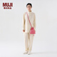 無印良品（MUJI） IDEE 男女通用 棉麻 刺繡 斜背包 無性別包包 玫粉色
