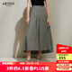 艾諾絲雅詩(shī)【商場(chǎng)同款】2025夏季新品精梳棉半裙黑白格設(shè)計(jì)感半身裙40423523 黑白格 L