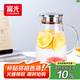富光大容量涼水壺耐高溫冷水壺家用玻璃水壺茶壺果汁杯1600ML家居壺