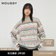 moussy【新復古回潮】 復古菱形圖案圣誕氛圍厚款毛衣028FAZ70-5100 155花紋卡其色 均碼