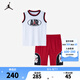 NIKE JORDAN 耐克AJ童裝男童籃球背心短褲2件套新款兒童透氣套裝 杰斯特紅 100 /52 【建議身高92-98cm】