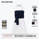 ANN ANDELMAN官方直營2025新款白色無袖中長款拼接毛織抹胸連衣裙 白色 XS