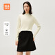 HLA海瀾之家長(zhǎng)袖針織衫女半高領(lǐng)純羊毛毛衣女裝春秋