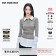 ANN ANDELMAN【明星同款】秋季新款拼接襯衫假兩件針織衫女長(cháng)袖 灰色 M