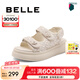 百麗（Belle）亮片休閑涼鞋女商場款厚底增高涼鞋B4A1DBL4 米色 38 (240mm)