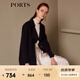 PORTS寶姿 新品女裝優(yōu)雅波浪邊雙面呢大衣SN9C033CWF002 星空藍 S (4)