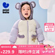 迷你巴拉2024冬新款男女童插肩袖連帽羽絨服寶寶厚款保暖外套