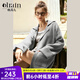 Olrain歐芮兒法式針織衫女秋冬新款翻領(lǐng)中長款毛衣外套開衫 灰色 M