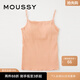 moussy 女裝新款U型領(lǐng)帶胸墊修身針織吊帶衫女010GSS80-0400 131淺橙色 均碼
